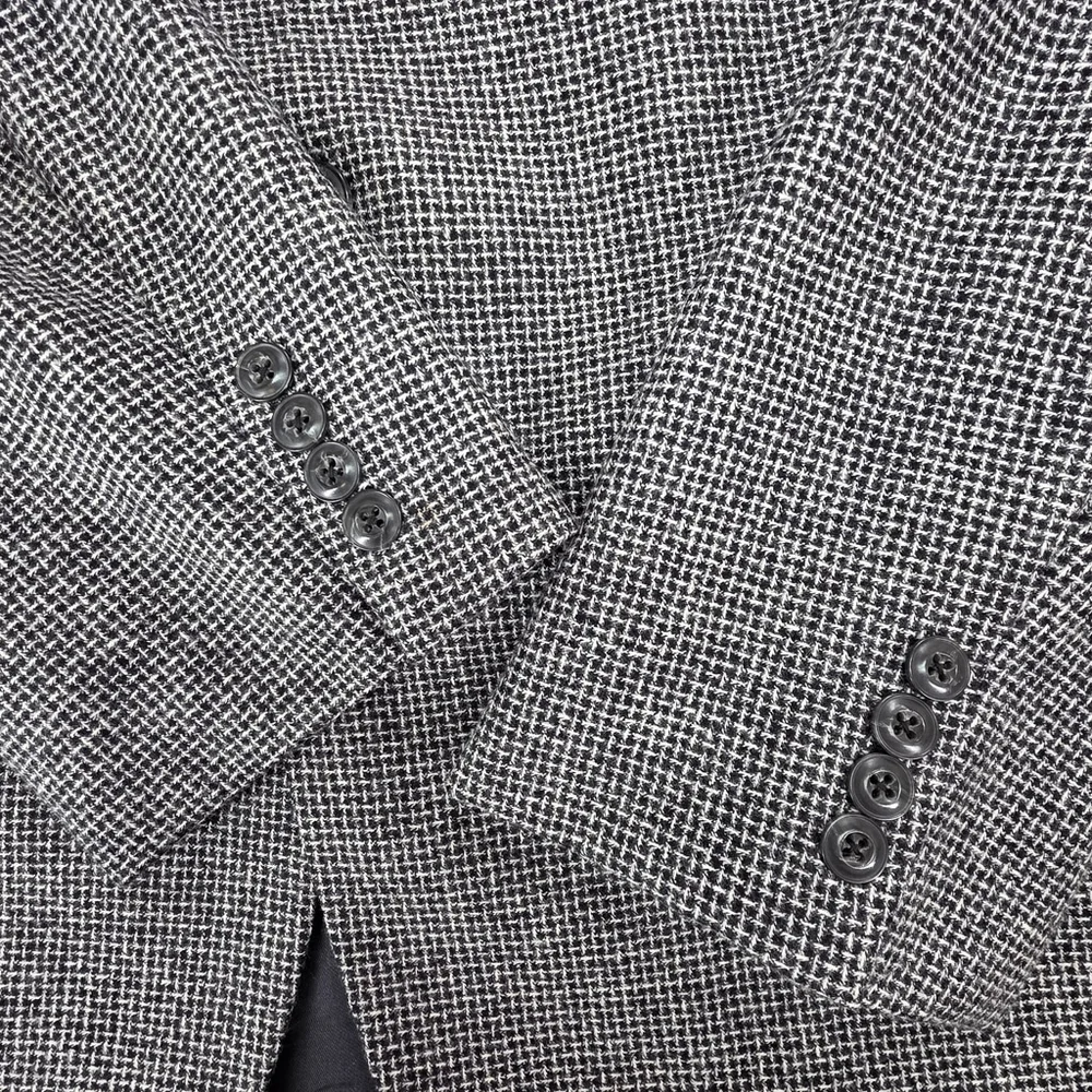 Jack Victor Wool Blazer Mens 50R Black White Canada Tailored Quiet Luxury
